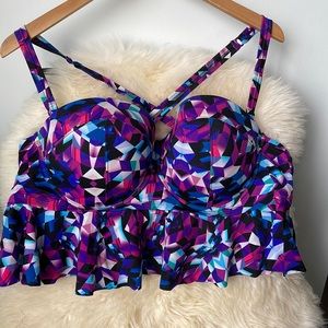 EUC Underwire Peplum Bikini Top